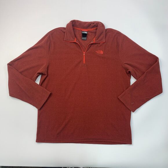 The North Face Fleece Sweater Mens L Large Brick Red Polartec Thermal Pro - Picture 2 of 12